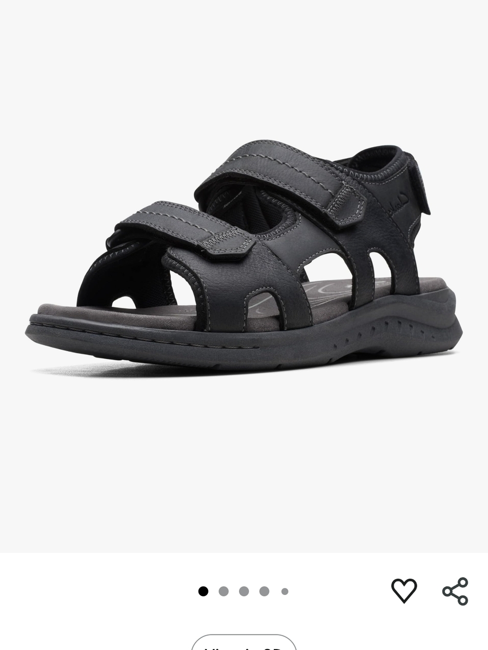 Clarks Men's Black Double-Strap Comfort Sandals - Picture 12 of 14